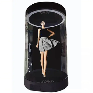 Con người có kích thước <span class=keywords><strong>3D</strong></span> Holographic xi lanh hiển thị trường hợp với ai tương tác HOLO Ống quảng cáo Showcase Dye thăng hoa in ấn - Product Image 3
