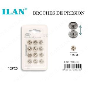 Bottoni a Pressione in Metallo Ilan 12mm 12 Pezzi per Abbigliamento e Tessuti - Product Image 3
