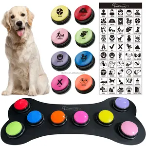 Dog Buttons for Communication  8 Pcs Dog Talking Button Set  30 Seconds Recordable Button with Mat and 50 Scene Stickers