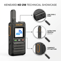 Radio PoC 4G 112g Ultra-légère Design fin Batterie 2000mAh Charge Type-C Audio clair pour hôtel et commerce de détail KENEARD KE-218