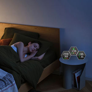 Jam Waktu Digital PM2.5 & Monitor CO2 dipasang di dinding suhu & kelembaban pengukur Gas penganalisis kualitas udara detektor karbon dioksida - Product Image 5