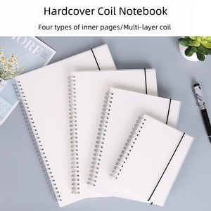 Cahiers d'étudiant personnalisables A4/A5/A6/B5 avec couverture transparente mate, cahiers à spirales épaissis, lignés, à points, vierges - Product Image 2