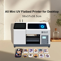 Impresora de Tarjetas de Sobremesa de Inyección de Tinta UV A5 Mini XP600, Totalmente Automática, con Pantalla Táctil, de Bajo Costo, para Pequeñas Empresas