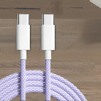 Câbles USB-C de charge rapide en nylon tressé pour téléphones mobiles iPhone 15/16/17 Pro Max avec transfert de données
