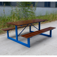 Table de pique-nique en bois commerciale extérieure de 6 pieds 8 pieds avec banc table à manger extérieure de restaurant table basse de patio de jardin