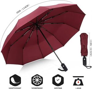 <span class=keywords><strong>Parapluie</strong></span> résistant coupe-vent double couche entièrement automatique pluie hommes femmes 10K Parasol fort voyage pliable mâle grands parapluies - Product Image 2