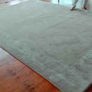 Beige di colore tinta unita disegno <span class=keywords><strong>viscosa</strong></span> di seta <span class=keywords><strong>tappeto</strong></span> per soggiorno <span class=keywords><strong>tappeto</strong></span> - Product Image 2