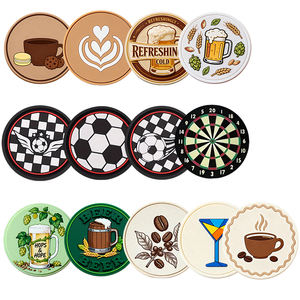 Posavasos de PVC Suave con Diseño de Cerveza <span class=keywords><strong>y</strong></span> <span class=keywords><strong>Café</strong></span>, Impermeable, Antideslizante, con Logotipo Personalizado, para Bar o <span class=keywords><strong>Restaurante</strong></span> - Product Image 1