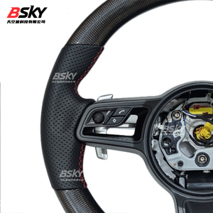 Pors-che Panamera Cayenne <span class=keywords><strong>Macan</strong></span> Cayman GT4 Boxster 718 981 911 991 991,2 992 Volante de fibra de carbono de cuero GT mejorado - Product Image 4