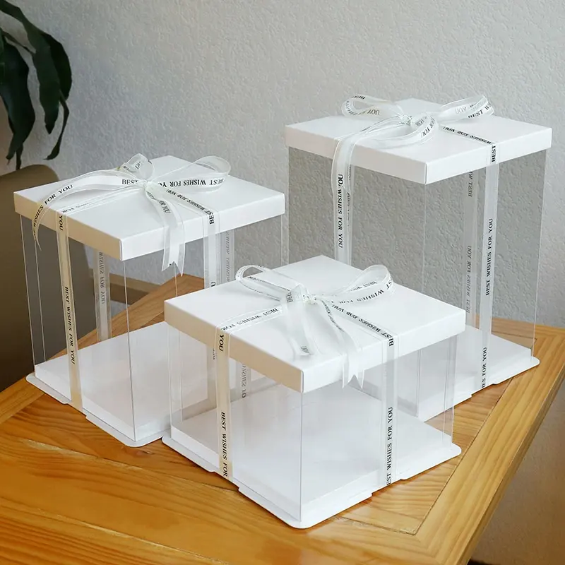 थोक पारदर्शी केक बॉक्स फूड ग्रेड पालतू केक बॉक्स प्लास्टिक कप केक कंटेनर पैकेजिंग बॉक्स