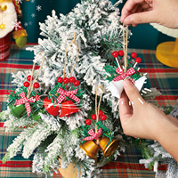 Décorations de Noël, cloche double, décoration de vitrine, pendentif pour sapin de Noël, accessoires de bricolage, cloche en métal, ornement suspendu