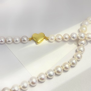Hebilla de Plata S925 Hecha a Mano con Forma de Corazón, Accesorio de Perlas DIY de Moda para Suéteres, Collar de Cadena - Product Image 1