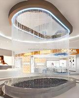 Cortina de Agua Digital Personalizada para Interiores, Cascada Circular Decorativa, Pantalla Multimedia con Espectáculo de Luces LED de Colores