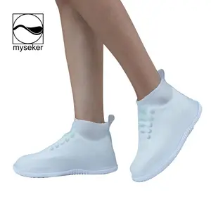실리콘 투명 방수 신발 커버 Cubierta Para Zapatos Fundas Protectores De Calzado Cubre Zapato Silicona Con Cierre