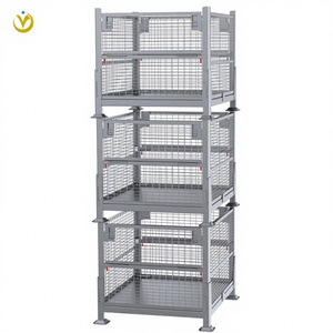 Yilian-ağır hafif Q235 lojistik depo teli Mesh kasalar istiflenebilir depolama 14 kübik Feet Boltless kapatma çinko/sıcak daldırma - Product Image 2