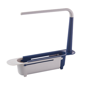Multifunctional sink storage rack telescopic hanging dishwashing cloth rack simple style