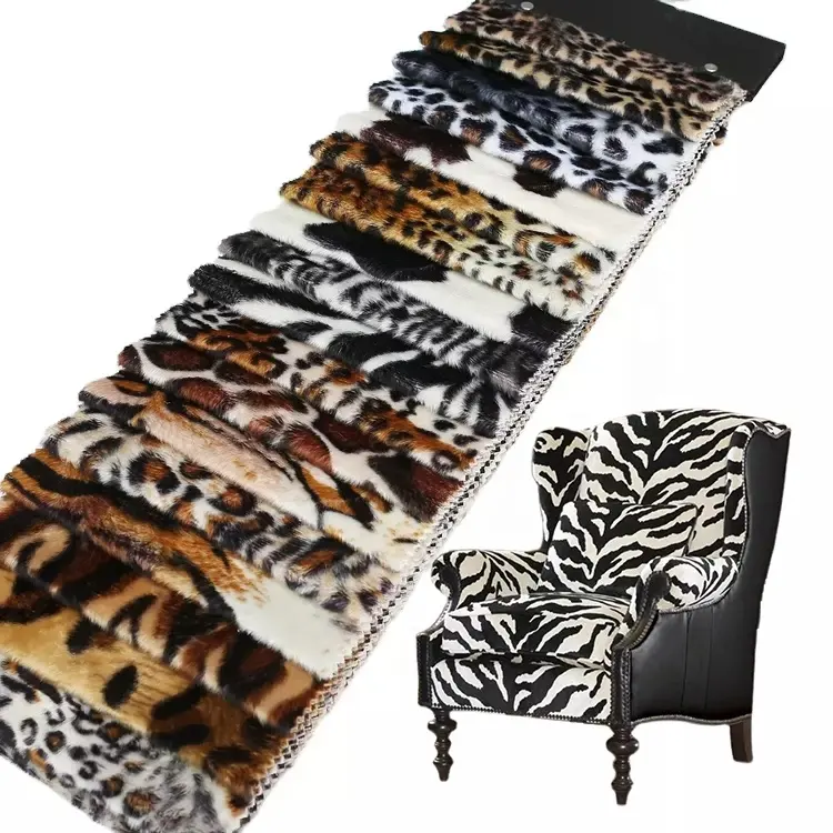Tissu de velours en peluche imprimé animal 100% polyester personnalisé pour canapé rideau coussin Textiles de maison