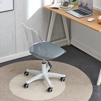 Chaise de bureau pivotante pour la maison et le bureau, réglable en hauteur, avec dossier transparent en plastique, design contemporain, confortable, très tendance