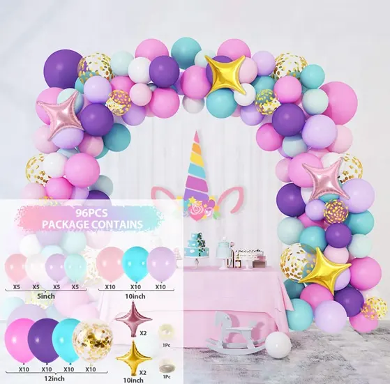 Kit arche de ballons macarons ballons en latex métallisé ensemble de guirlande arche décoration fête prénatale anniversaire mariage