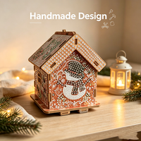 Kit de Peinture Diamant DIY de Noël : Maison en Diamants Faite à la Main, Ensemble d'Artisanat Artistique en Cristal pour Décoration Intérieure, Cadeau de Noël