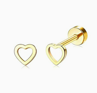 Boucles d'oreilles personnalisées en acier inoxydable doré, créoles papillon et fleur, clous d'oreilles cœur et étoile en zircon, bijoux de piercing pour femme, lot