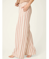 Pantalon de pyjama sur mesure pour femme, 100% coton, teint en fil, à larges rayures