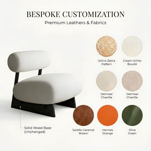 Sillón de Tela Nórdico de un Solo Asiento con Estructura de Madera Maciza, Minimalista, <span class=keywords><strong>para</strong></span> <span class=keywords><strong>Sala</strong></span> de Estar, Dormitorio o Comedor - Product Image 5