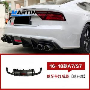 Lèvre arrière en fibre de carbone modifiée avec feux et découpes pour échappement, compatible Audi A3 S3 A4L A5 A6L A7 S4 <span class=keywords><strong>S6</strong></span> - Product Image 4