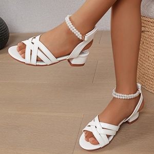 Sandales Princesse <span class=keywords><strong>à</strong></span> <span class=keywords><strong>Talon</strong></span> Épais et Bride Unique, Nouveau Style Européen pour Filles – Collection Été - Product Image 1
