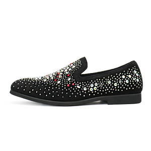 Mocassins en velours pour hommes, patchwork et strass, style décontracté, pour soirée, les plus vendus en gros - Product Image 6