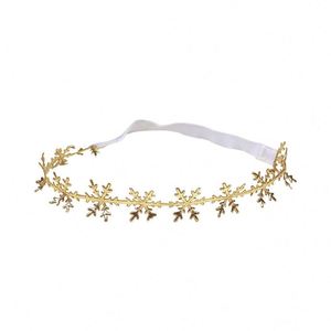 Diadema elástica ajustable para bebé con diseño de copo de nieve hueco y luna llena, de aleación con pedrería, estilo navideño europeo-americano, YUSE - Product Image 6
