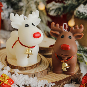 Creative White Elk Reindeer Aromatherapy Soy Wax <b>Candle</b> Christmas Decor & Birthday <b>Gift</b> for Girlfriend Comes with <b>Gift</b> Box - Product Image 1