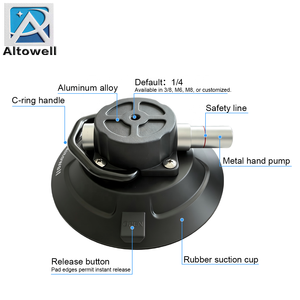 Aluminium Alloy 6" Vacuum Suction Cup untuk Mobil Sepeda Kaca Marmer Kamera Dudukan Ponsel-70-90kg Kapasitas Beban Merek Altowell - Product Image 2