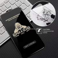 Protecteur d'écran King Kong en verre ESD Big Arc noir pour iPhone 16 Pro Max Protecteur d'écran iPhone 15 Pro Max Film de protection iPhone 14PX