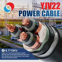 Kabel Berlapis Baja YJV22 0.6/1kV Inti Tembaga XLPE 4-Core 10-240mm² 90 ℃