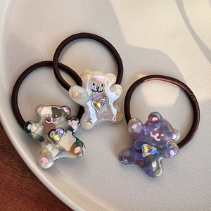 Zi Teng stile coreano orsacchiotto aceto corda per capelli con stile colorato <span class=keywords><strong>e</strong></span> carino, riduzione dell'età fascia logo stampabile - Product Image 6