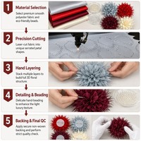 Vente en gros d'appliques de fleurs en tissu 3D faites à la main pour accessoires vestimentaires, fleurs pour chaussures, broches, pinces à cheveux