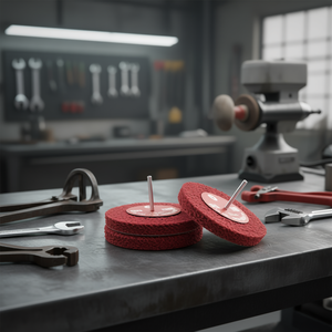 แผ่นขัดเงา Ttake Disco TT-RED 100x13 มม. พร้อมก้านขนาด 6 มม. สำหรับขัดโลหะ - Product Image 3