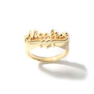 UWIN 925 Silver Custom <strong>Name</strong> Gold Finished Finger <strong>Rings</strong> for Men Sterling Silver Personalized Jewelry - Product Image 4