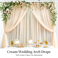 Rideau de fond romantique en tulle extra large, draperies en tissu transparent pour décorations d'arche de cérémonie de mariage