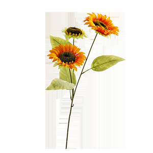 Fleurs artificielles Timo, tournesol en soie, branche unique, décoration faite à la main pour salon et table à manger - Product Image 5