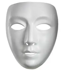 ขายส่งโรงงานBLANK White Mask,หน้ากากMasqueradeสำหรับผู้ใหญ่,คริสต์มาสฮาโลวีนหน้ากาก