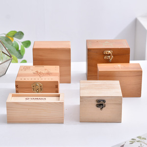 Solid Wood Flip Top Storage Box Rectangular Covered Jewelry Box Desktop Organizer Gift Box - Product Image 5
