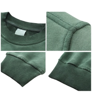 TKAN311D personnalisé hommes coton lourd surdimensionné décontracté goutte épaule français éponge col rond vintage lavé pull à capuche - Product Image 3
