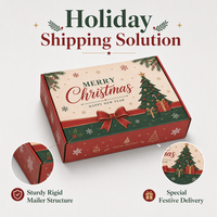 Emballage cadeau pliable en carton ondulé pour Noël, logo personnalisé en bronze