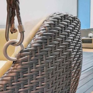 Cadeira Suspensa de Vime para Interiores, Baloiço Individual, Cadeira de Balanço para Varanda, Assento Preguiçoso de Lazer, Mobiliário para Interiores e Exteriores - Product Image 5