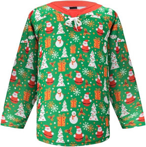 Unisex di alta qualità su misura di Hockey su ghiaccio di natale uniforme OEM abbigliamento sportivo con sublimazione Design personalizzabile nome della squadra camicia - Product Image 1