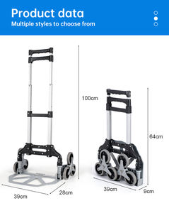 OEM desteklenen alüminyum katlanabilir bagaj arabası Dolly tırmanma araba tekerleği depolama endüstriyel kullanım için üst katta tırmanma merdiven - Product Image 4