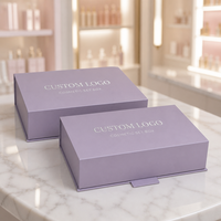 Boîtes cadeaux rigides personnalisées de couleur violet clair, en gros, emballages en papier rigide pour bijoux, cosmétiques et coffrets cadeaux