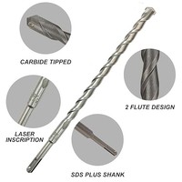 Mèche de perceuse à percussion SDS Plus avec pointe en carbure de tungstène pour béton, brique, pierre, maçonnerie, norme DIN, mèche de perceuse rotative robuste